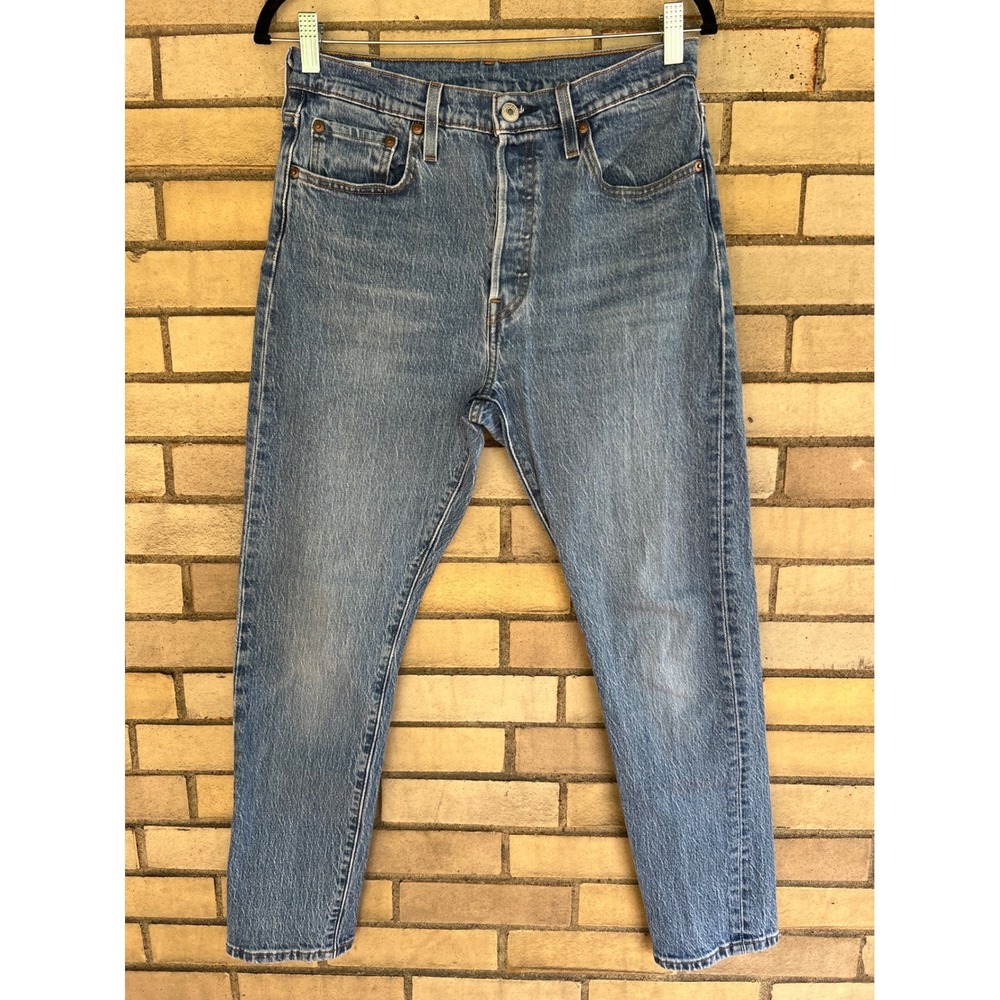Levis 501 Jeans Premium High Rise Straight Leg Hidden Button Fly Size 29 / 8